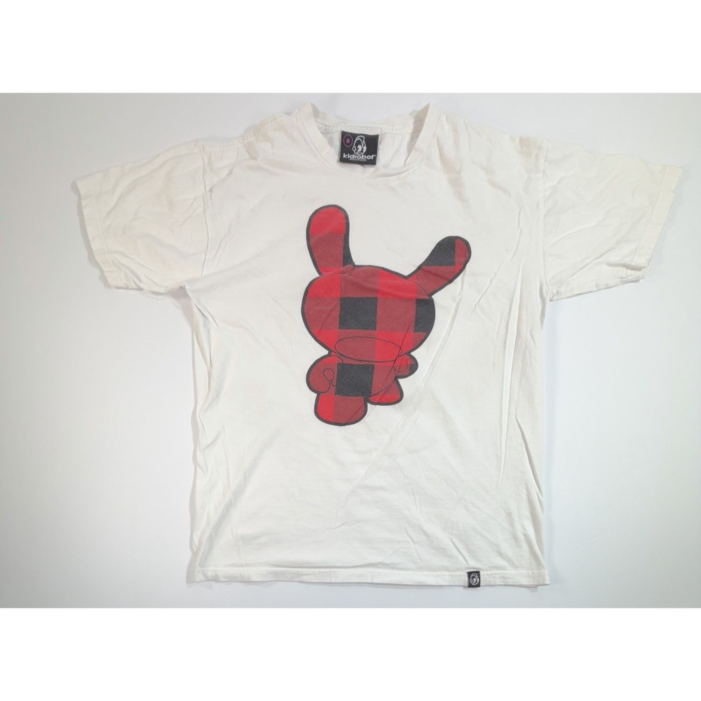Kidrobot Buffalo Plaid Character Graphic T Shirt Mens Medium Streetwear